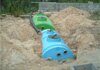 Sand trap + hydrocarbon separator